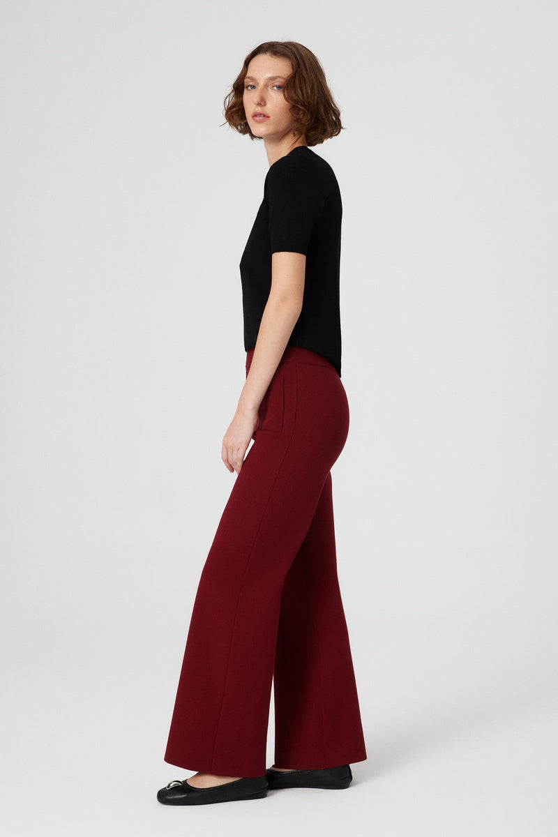 Burgundy Detailed Zipper Women's Pants