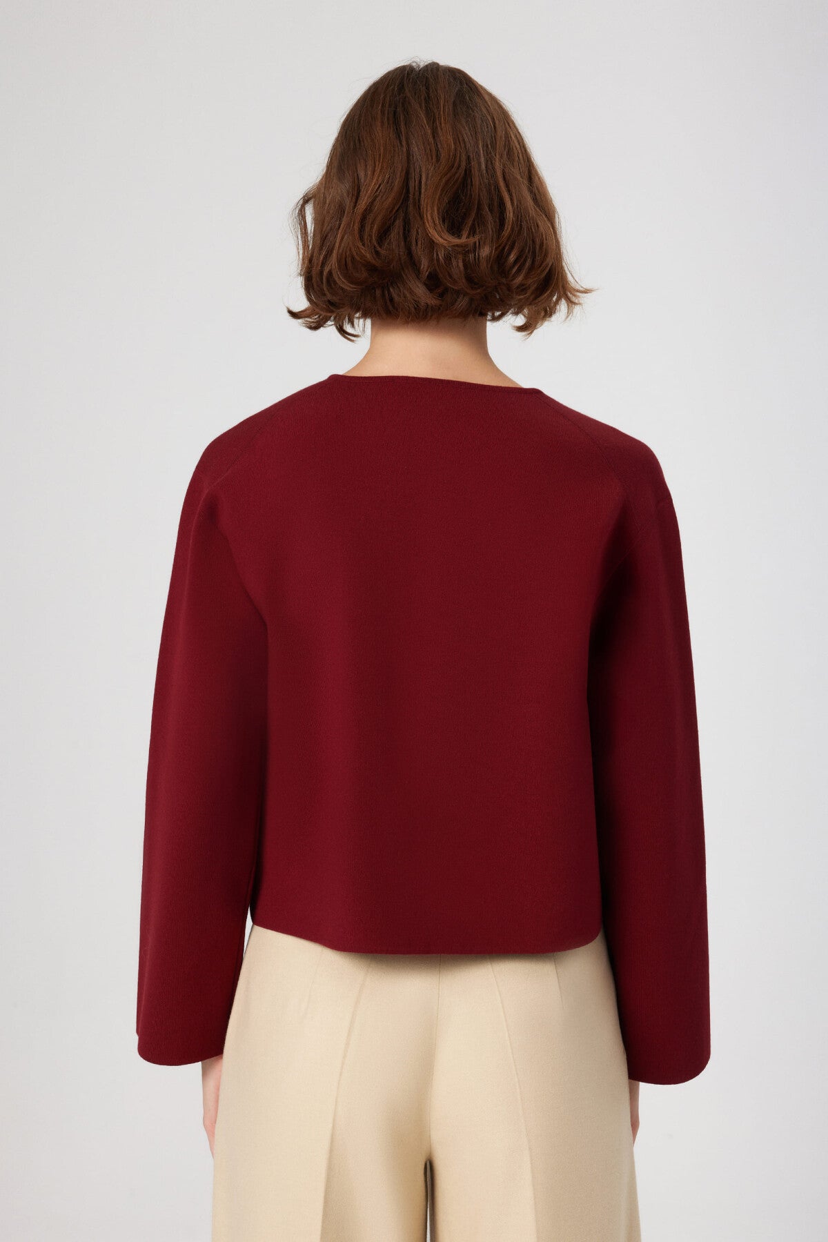 Burgundy Gold Buttoned Short Women's Jacket