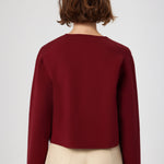 Burgundy Gold Buttoned Short Women's Jacket