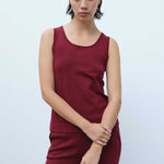 Burgundy Thick-Strapped Women's Athletic Shirt