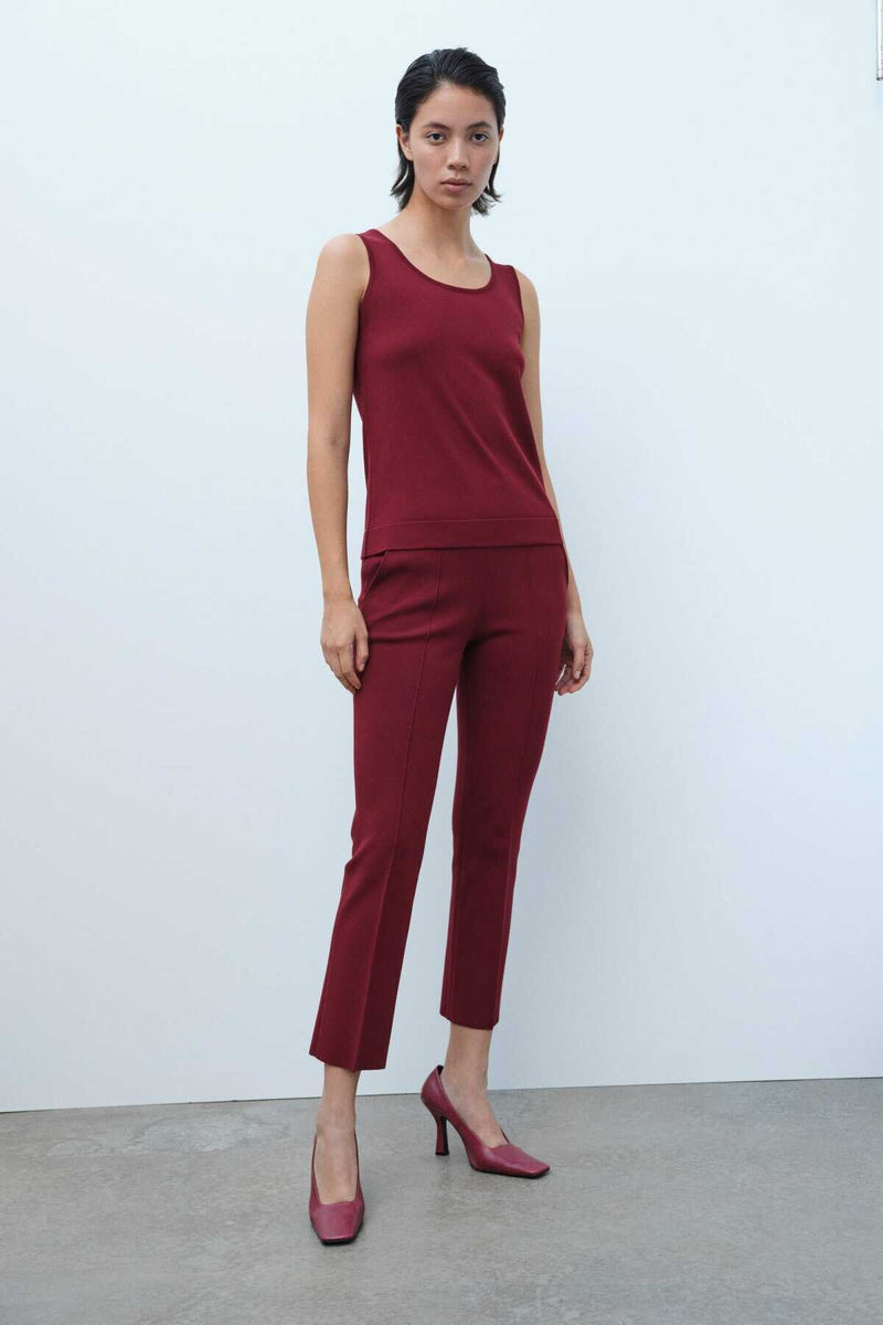 Burgundy Thick-Strapped Women's Athletic Shirt