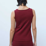 Burgundy Thick-Strapped Women's Athletic Shirt