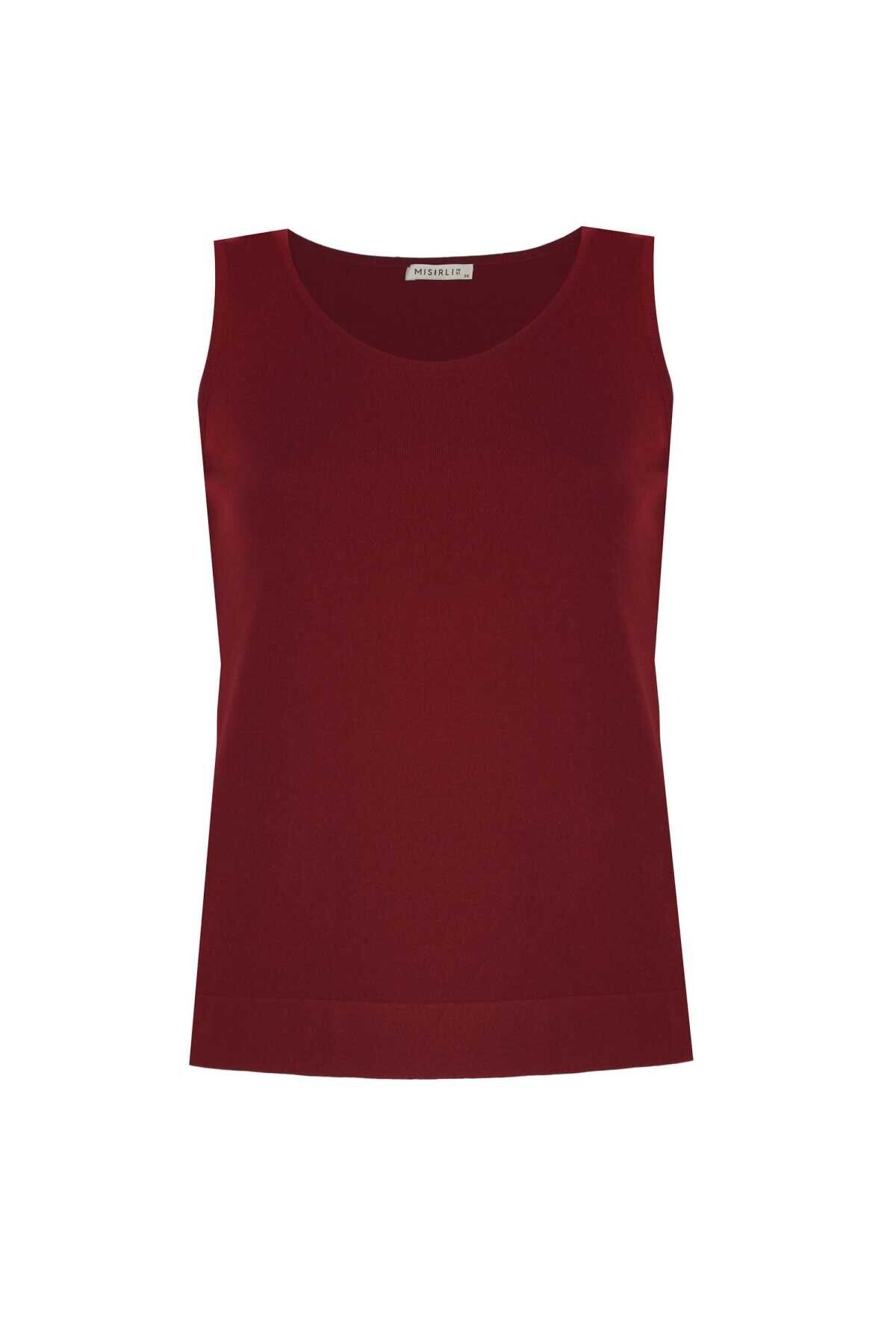 Burgundy Thick-Strapped Women's Athletic Shirt