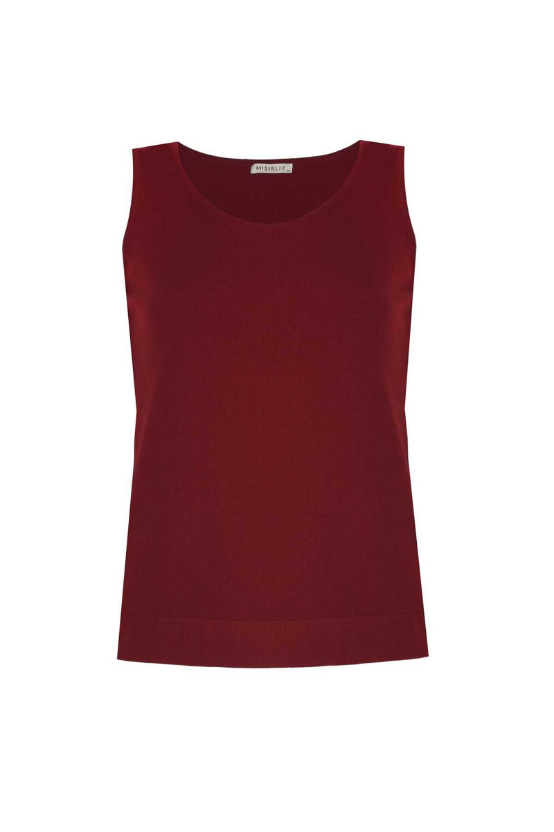 Burgundy Thick-Strapped Women's Athletic Shirt