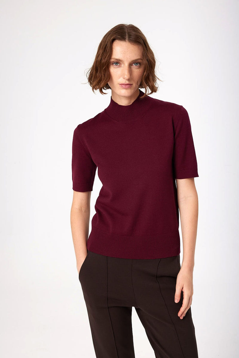 Burgundy Half-Zip Women's Sweater