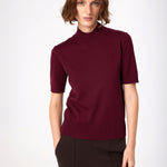 Burgundy Half-Zip Women's Sweater