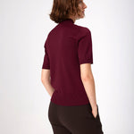 Burgundy Half-Zip Women's Sweater