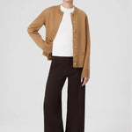 Camel Women's Jacket with Detailed Buttons Triko Mısırlı