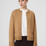 Camel Women's Jacket with Detailed Buttons Triko Mısırlı