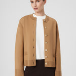 Camel Women's Jacket with Detailed Buttons
