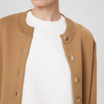 Camel Women's Jacket with Detailed Buttons Triko Mısırlı