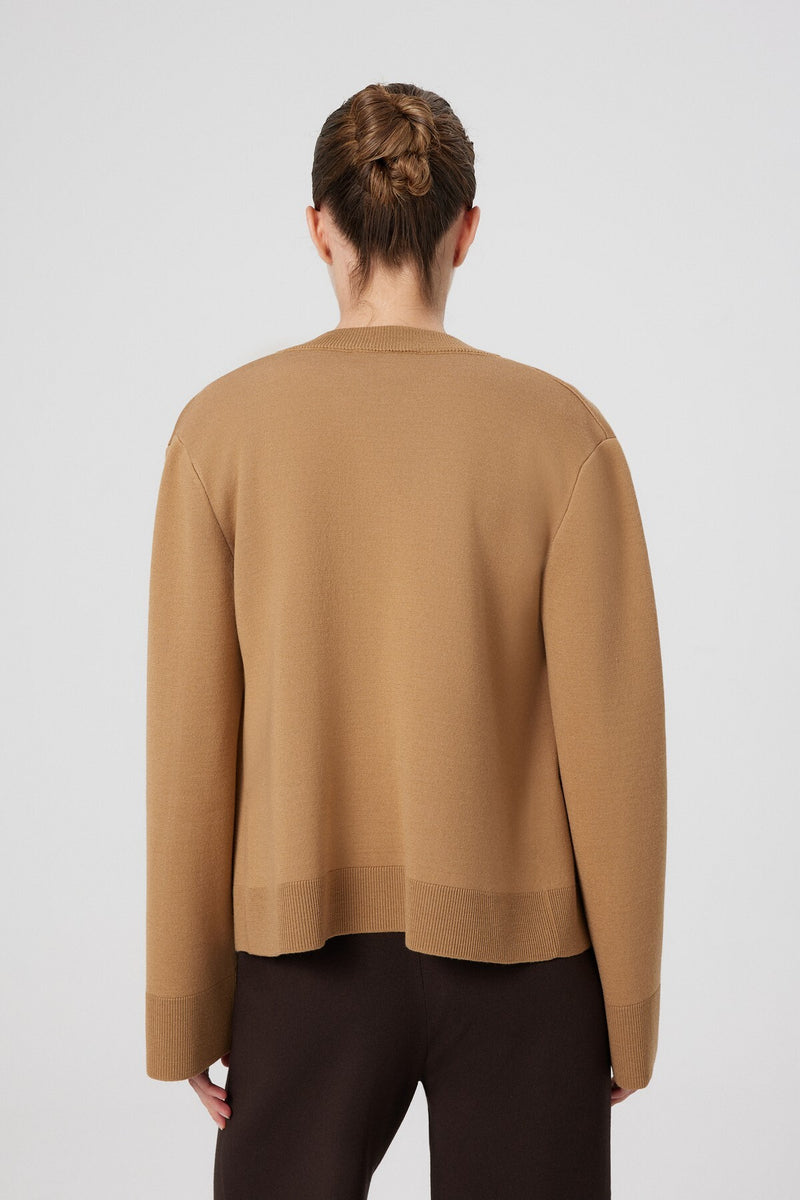 Camel Women's Jacket with Detailed Buttons