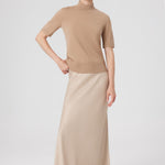 Camel Half Fisherman's Collar Women's Sweater