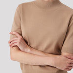 Camel Half Fisherman's Collar Women's Sweater