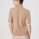 Camel Half Fisherman's Collar Women's Sweater