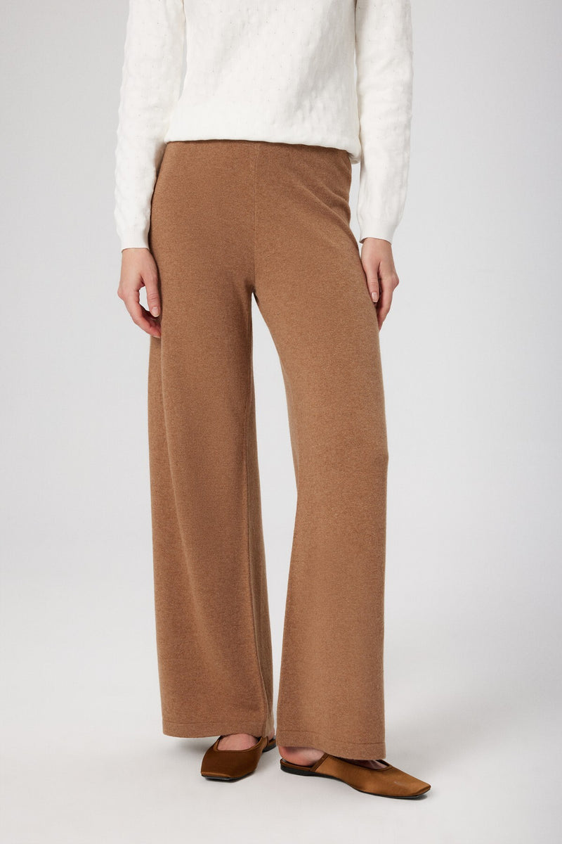 Camel High-Waisted Wide-Leg Women's Pants