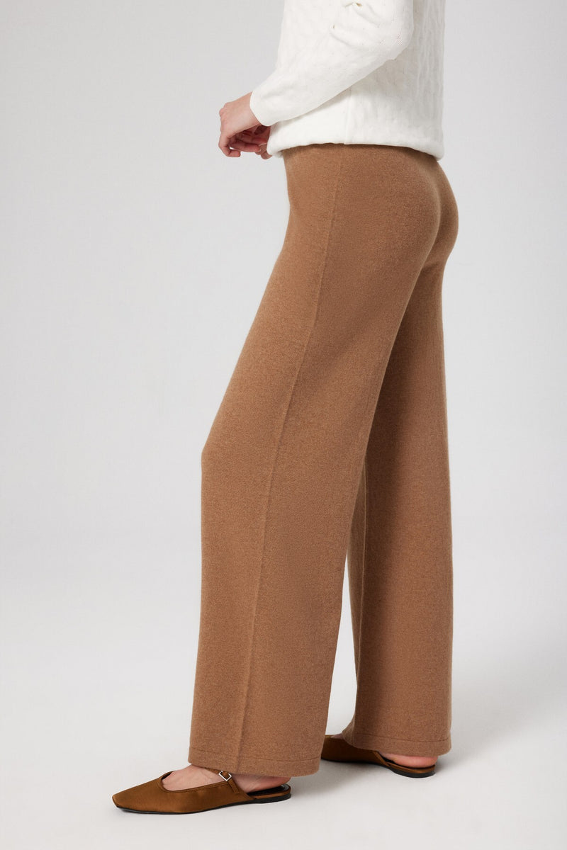 Camel High-Waisted Wide-Leg Women's Pants