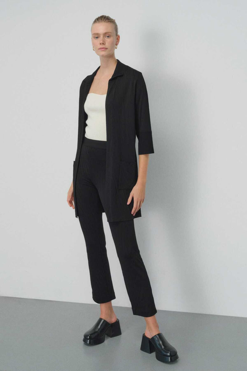 Women's Black Patterned Cardigan