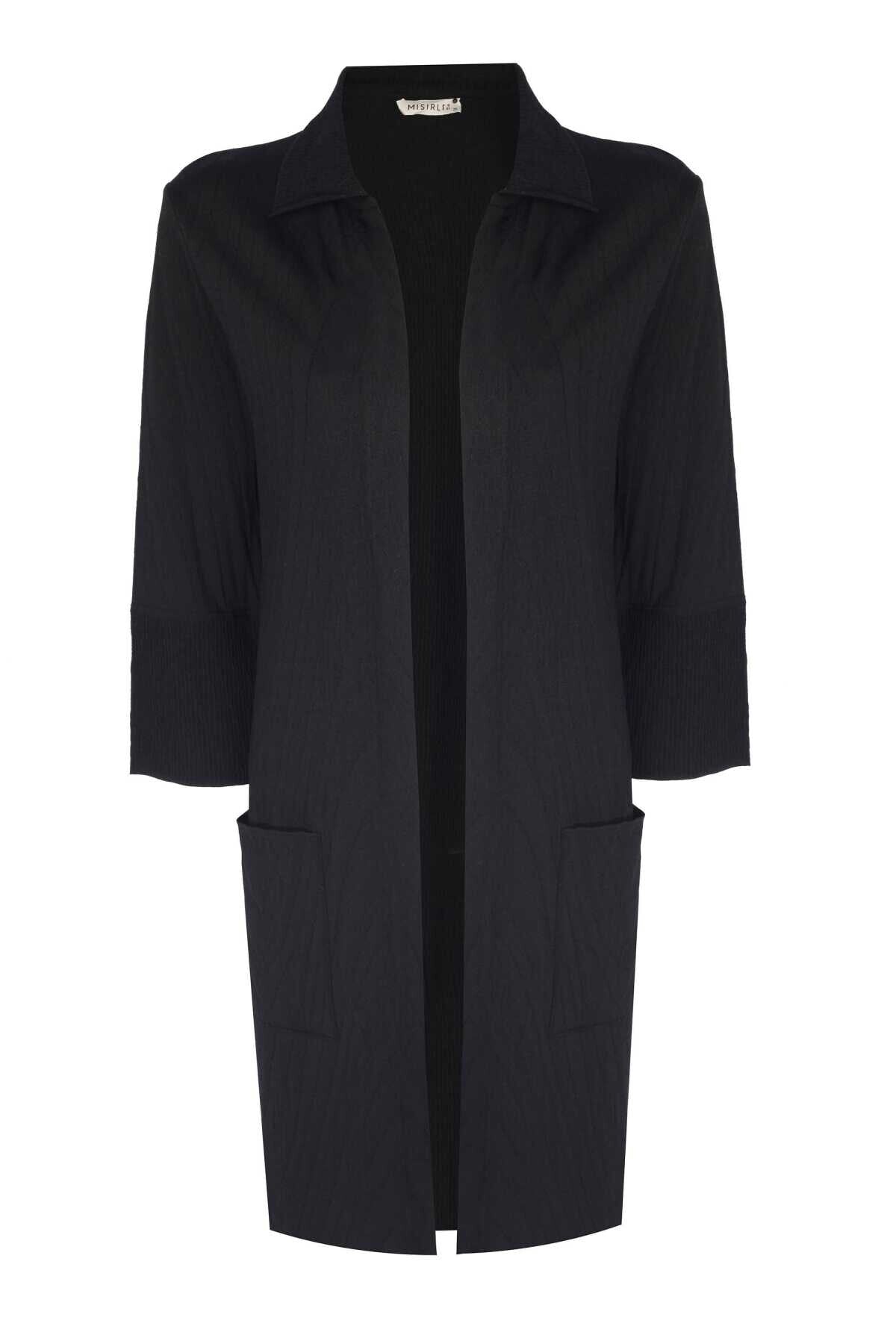 Women's Black Patterned Cardigan