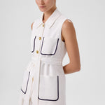 Ecru Belted Women's Vest