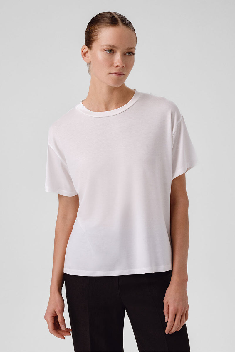 Ecru Bike Neck Basic Women's T-Shirt