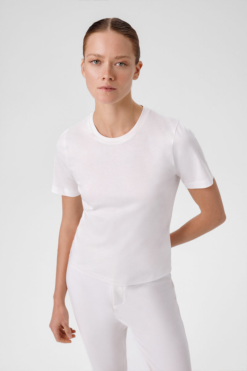 Ecru Bike Neck Short Sleeve Women's T-Shirt