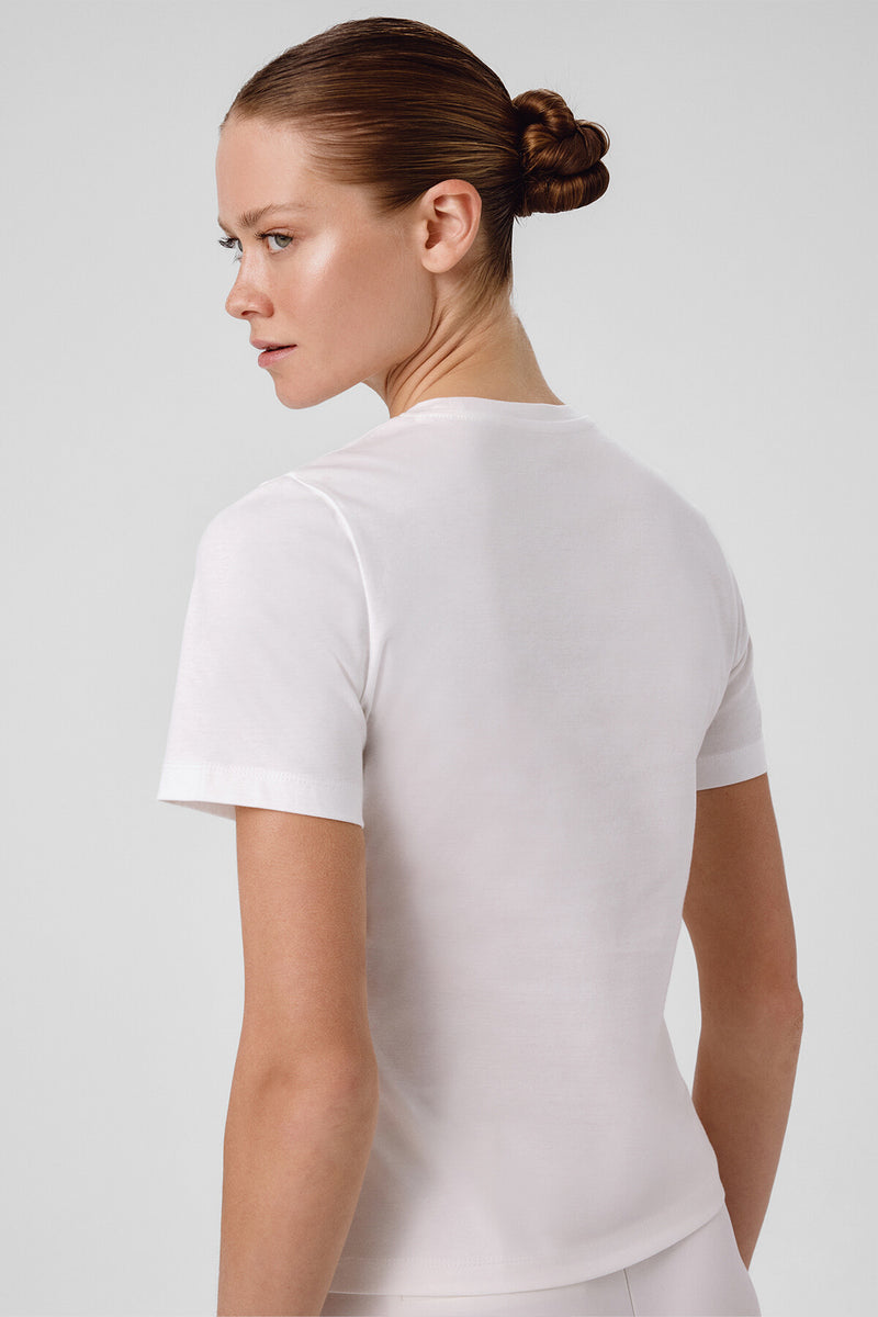 Ecru Bike Neck Short Sleeve Women's T-Shirt