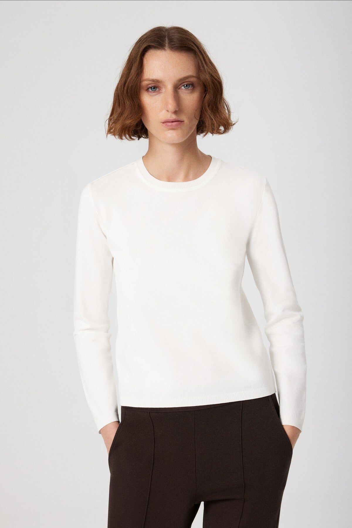 Ecru Bike Neck Knit Women's T-Shirt