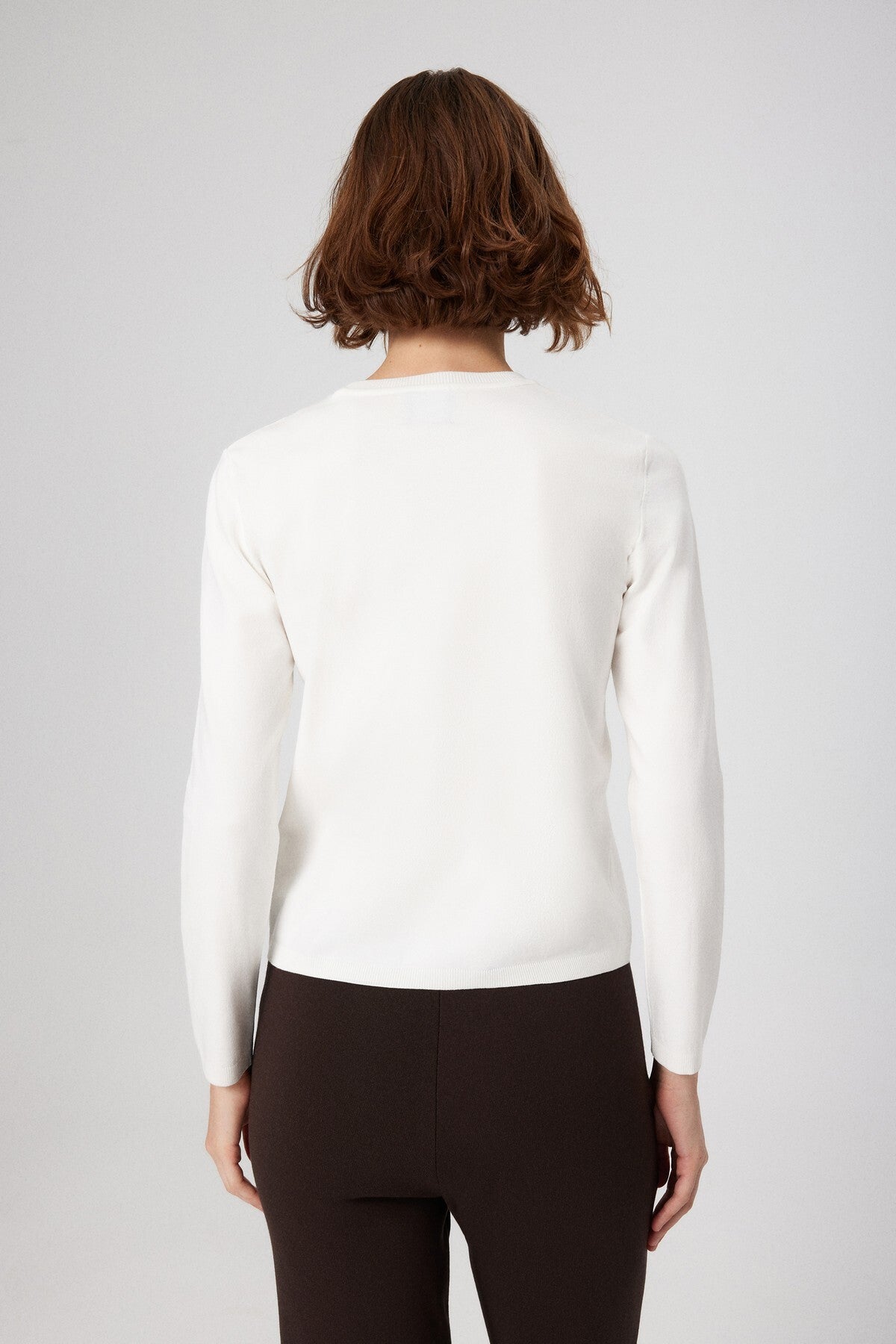 Ecru Bike Neck Knit Women's T-Shirt