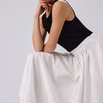 Ecru Pocket Detailed Long Skirt