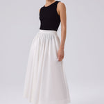 Ecru Pocket Detailed Long Skirt