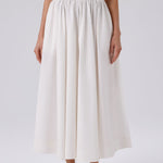 Ecru Pocket Detailed Long Skirt