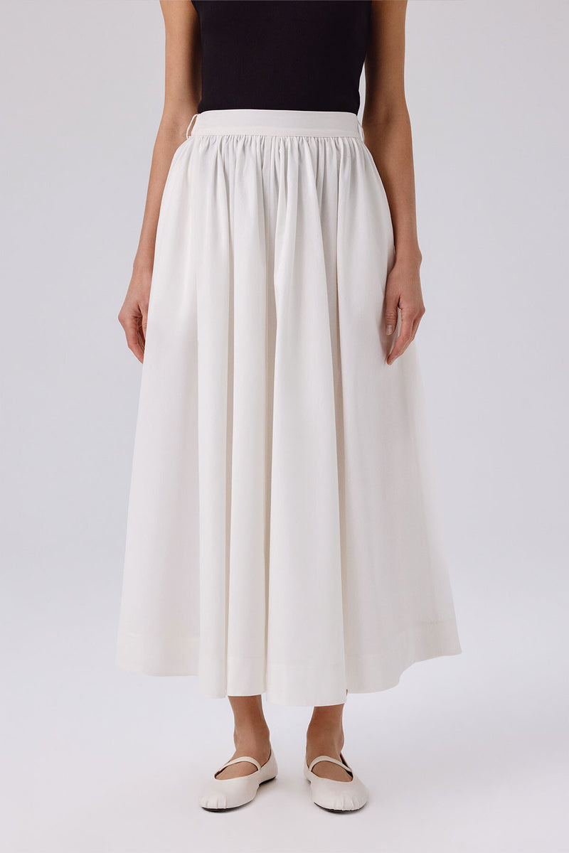 Ecru Pocket Detailed Long Skirt