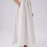 Ecru Pocket Detailed Long Skirt