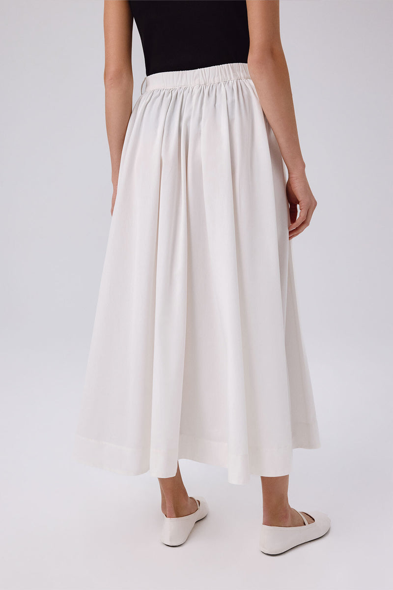 Ecru Pocket Detailed Long Skirt
