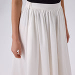 Ecru Pocket Detailed Long Skirt