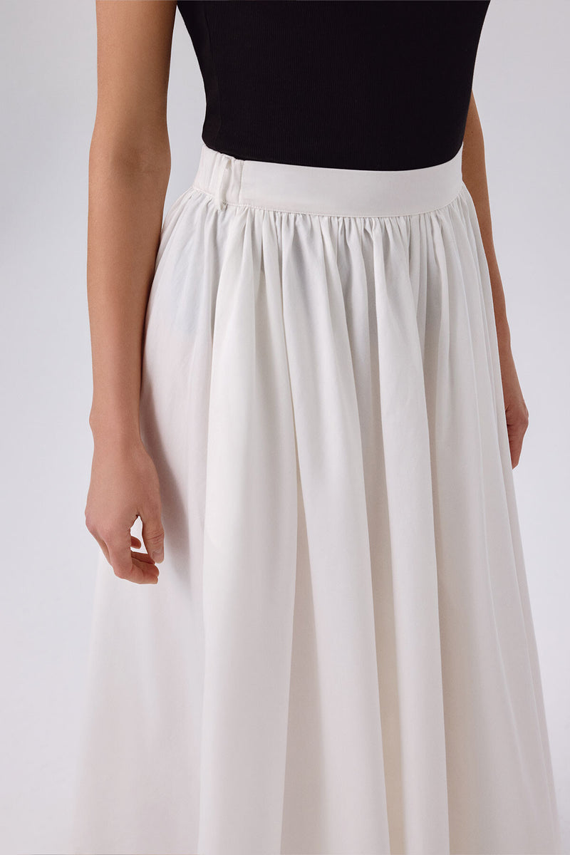 Ecru Pocket Detailed Long Skirt