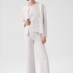 Ecru Lace-Detailed Buttoned Women's Cardigan