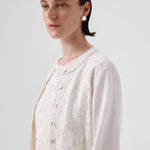 Ecru Lace-Detailed Buttoned Women's Cardigan