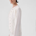 Ecru Lace-Detailed Buttoned Women's Cardigan