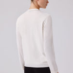 Ecru Lace-Detailed Buttoned Women's Cardigan