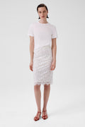 Ecru Lace Midi Skirt