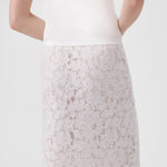 Ecru Lace Midi Skirt