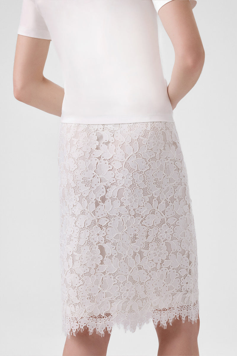 Ecru Lace Midi Skirt