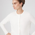 Ecru Button-Detailed Women's Cardigan