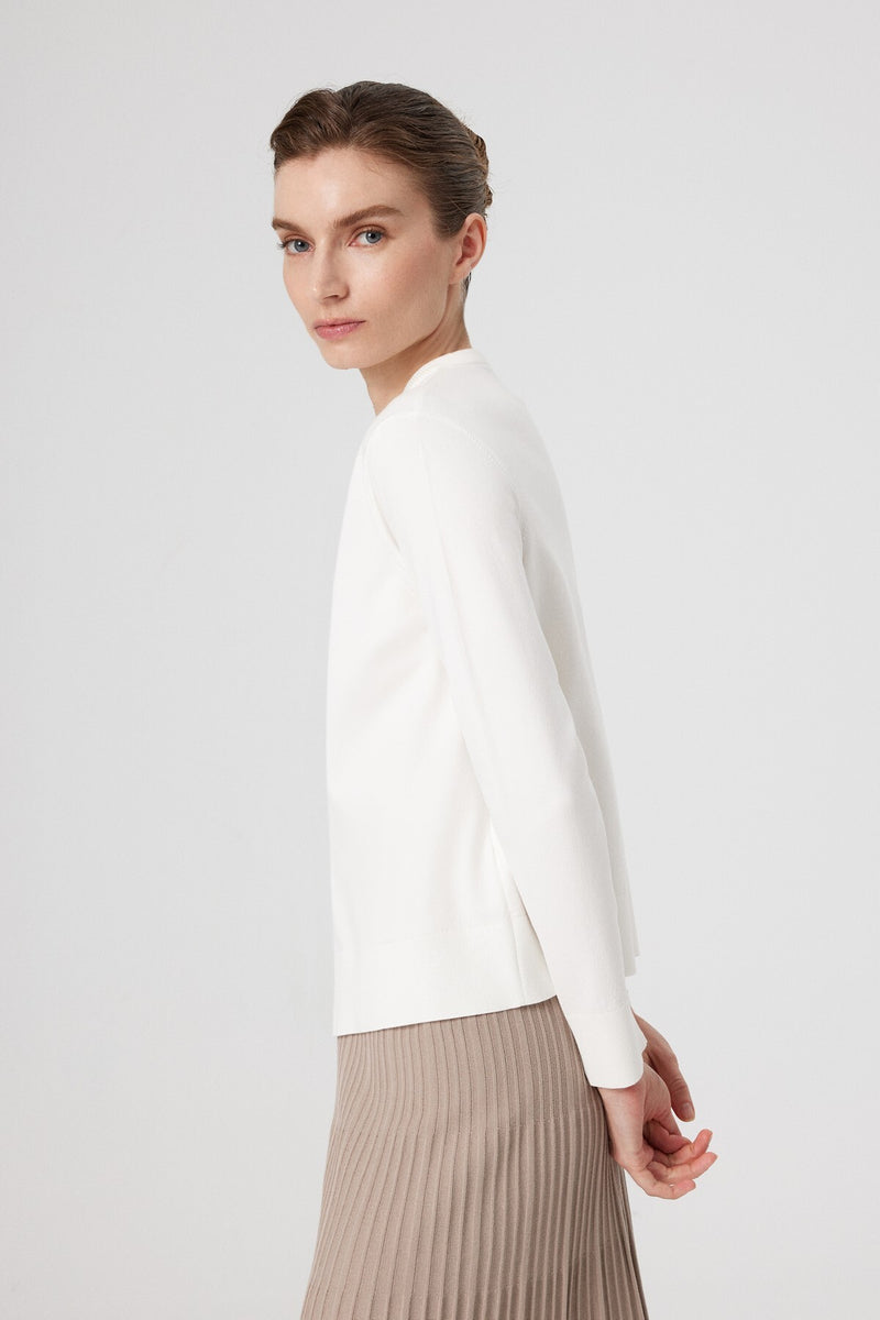 Ecru Button-Detailed Women's Cardigan