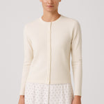 Ecru Buttoned Women's Cardigan