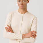 Ecru Buttoned Women's Cardigan