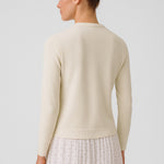 Ecru Buttoned Women's Cardigan