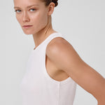 Ecru Ribbed Sleeveless Women's Athletic Shirt